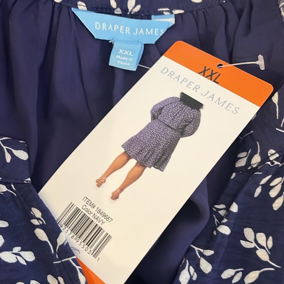 Draper James | floral leaves tiered ruffle hem Tie Waist dress Women’s size XXL - Picture 8 of 10